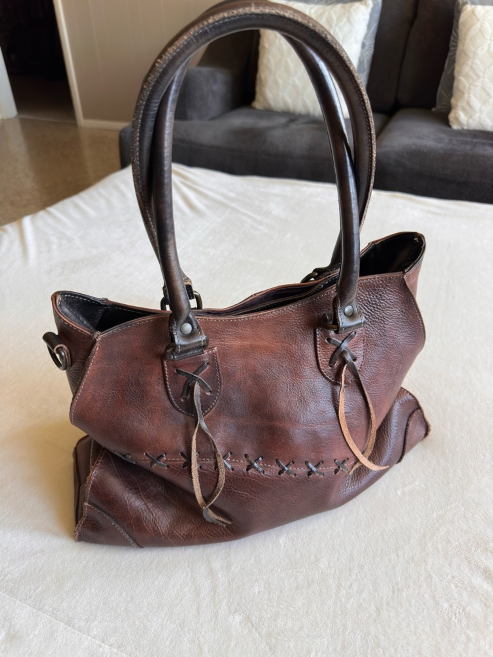 BED|STU Bruna Leather Tote - Teak Rustic Brown - Picture 4 of 11